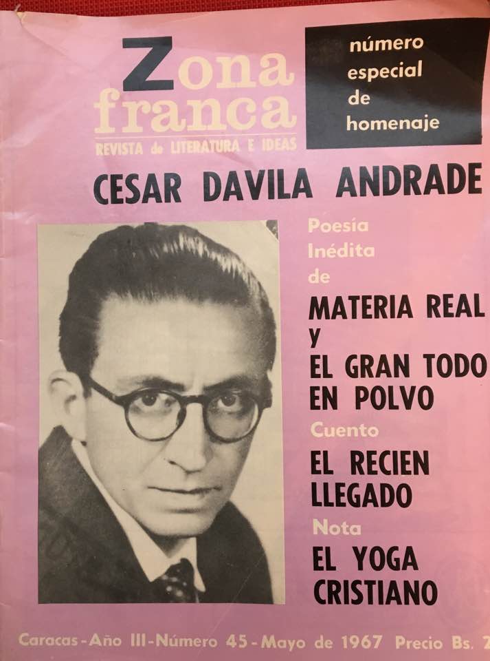Revista Zona Franca (mayo 1967): Homenaje a César Dávila Andrade