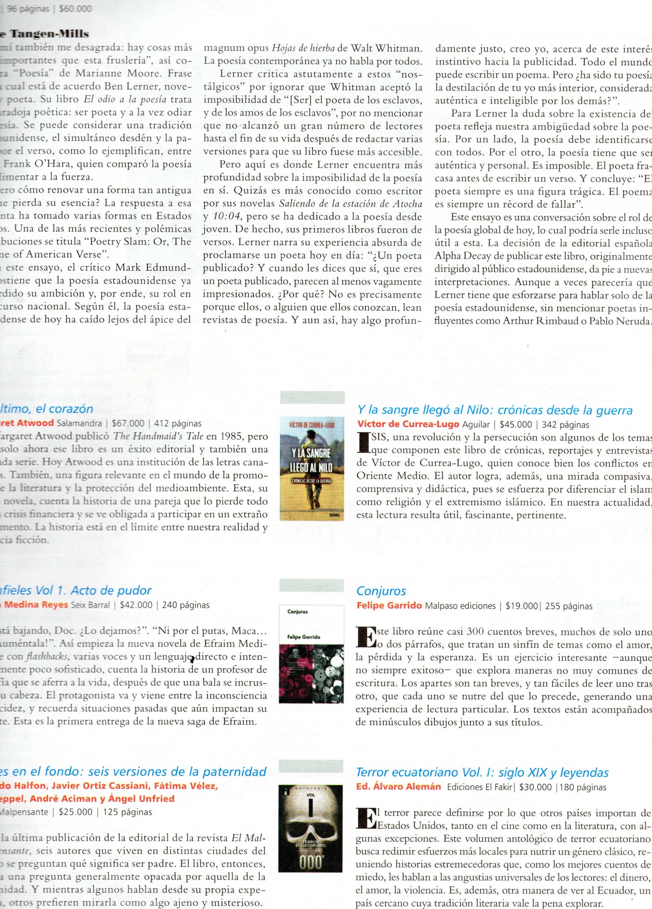 Revista Arcadia, Colombia, recomienda 